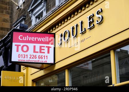 Joules Shop Schild, Modekette, George Street, Edinburgh Schottland Stockfoto