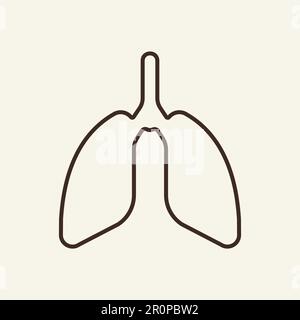 Symbol für Lungenlinie Stock Vektor