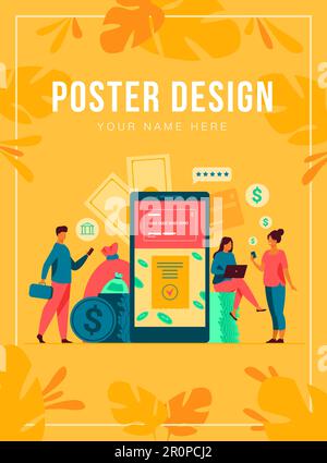 Menschen mit Smartphones, die eine mobile Banking-App verwenden Stock Vektor