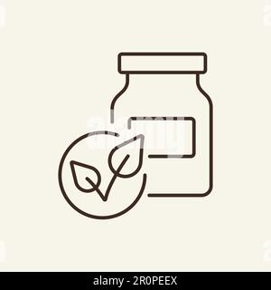 Kräuterpillen auf Herzliniensymbol Stock Vektor