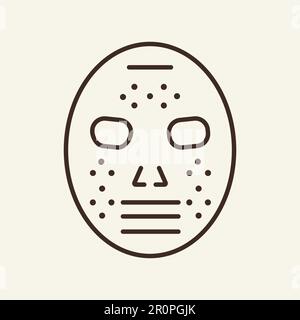 Symbol für Maskenvektorlinie für Ängste Stock Vektor
