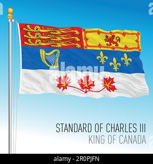 Kanadischer Königsstandard von König Charles Third, Kanada, Vektordarstellung Stock Vektor