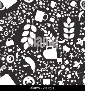 Nahtlose Biersilhouette. Brauerei, Oktoberfest-Hintergrund. Textil- und Geschenkpapierdesign Stock Vektor