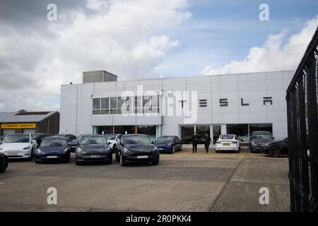 Tesla Autohändler Belfast, Nordirland, großbritannien Stockfoto