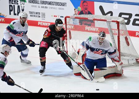 München, Deutschland. 09. Mai 2023. Deutschland (GER)-USA nationale Eishockeymannschaft, Länderspiel am 9. Mai 2023 in München testen? Kredit: dpa/Alamy Live News Stockfoto