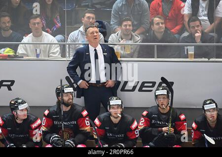 München, Deutschland. 09. Mai 2023. Bundestrainer Harold KREIS (GER). Deutschland (GER)-USA nationale Eishockeymannschaft, Länderspiel am 9. Mai 2023 in München testen? Kredit: dpa/Alamy Live News Stockfoto
