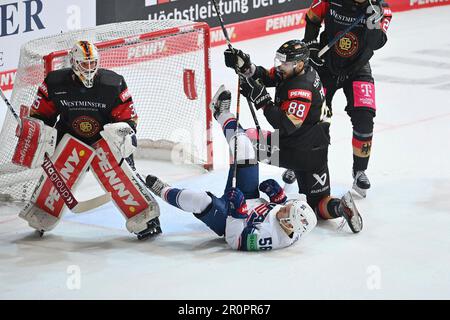 München, Deutschland. 09. Mai 2023. Deutschland (GER)-USA nationale Eishockeymannschaft, Länderspiel am 9. Mai 2023 in München testen? Kredit: dpa/Alamy Live News Stockfoto