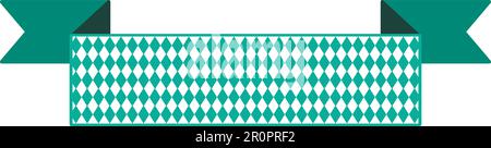 Oktoberfest einfaches Band für Banner und Schlagzeile in bayerischen Farben. Leiste grünes Band. Vektor Stock Vektor