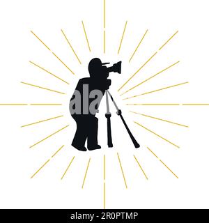 Retro-Logo für Fotografen. Photomaster-Zeichen und Vintage-Logo. Symbol für Foto- oder Videoaufzeichnung. Schusssymbol. Vektor Stock Vektor