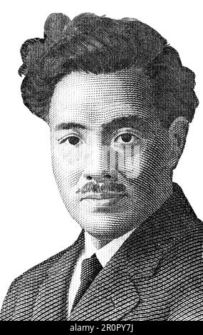Japan - ca. 2011: Hideyo Noguchi (1876-1928)-Porträt von 1000 japanischen Yen-Banknote. Japanischer Bakteriologe Stockfoto