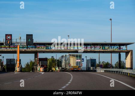 Maut auf der Autobahn A29 in Frankreich Peage sur l'Autoroute A29 en