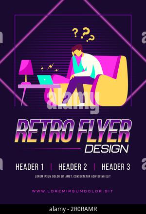 Mann, der ein Notebook für Videoanrufe verwendet Stock Vektor