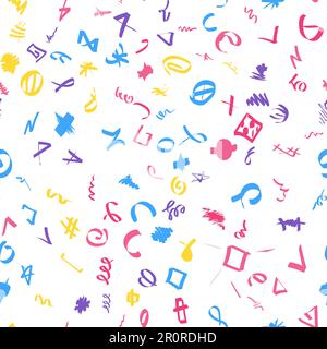 Handgezeichnetes Set mit Farbpinseln. Kollektion mit Farbschmierstoffen. Abstrakte nahtlose Doodle-Texturen Stock Vektor