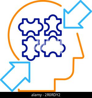 Symbol für Introspektion, Beobachtung und Meditation mit dünnen Linien. Lineares Piktogramm zum Spannungsmanagement Stock Vektor