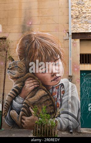 Straßenkunst in der französischen Stadt Sète im Süden Frankreichs Stockfoto