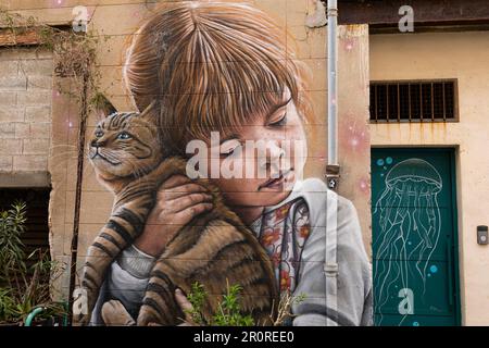 Straßenkunst in der französischen Stadt Sète im Süden Frankreichs Stockfoto