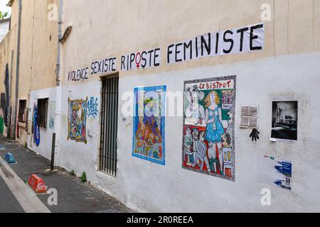 Straßenkunst in der französischen Stadt Sète im Süden Frankreichs Stockfoto