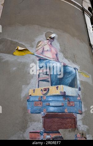 Straßenkunst in der französischen Stadt Sète im Süden Frankreichs Stockfoto
