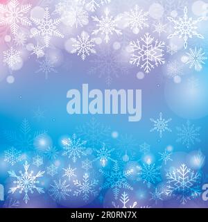 Vektorhintergrund mit Schneeflocken. Stock Vektor