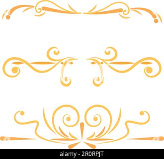 Satz von Vektoren für arabeske Rahmen mit goldenem Rand Stock Vektor