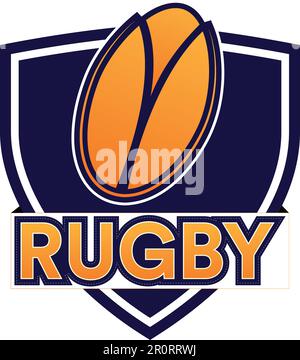 American Football Logo, Rugby Logo, American Logo Sport, Rugby Sport Stock Vektor