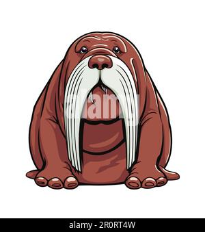 Walross Cartoon Animal Illustration Color. Stock Vektor