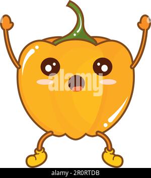 Isolierter süßer Pfeffergemüse-Charaktervektor Stock Vektor