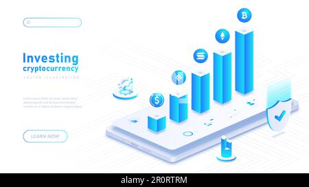 Ich investiere in kryptowährungsweißes Weiß Stock Vektor