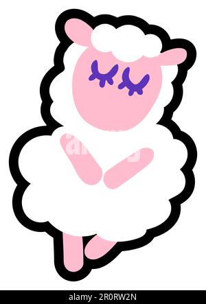Bezauberndes Schaf, Lamm-Flachvektor-Illustration. Süßes Tier, Vieh. Ein Cartoon-Symbol für die Landwirtschaft Stock Vektor