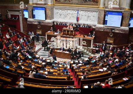 Paris, Frankreich. 09. Mai 2023. Während der Befragungen an die Regierung auf der Nationalversammlung in Paris, Frankreich am 9. Mai 2023. (Foto: Lionel Urman/Sipa USA) Guthaben: SIPA USA/Alamy Live News Stockfoto