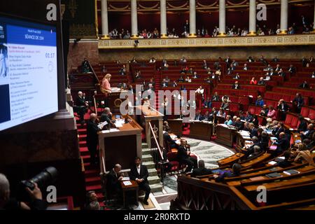 Paris, Frankreich. 09. Mai 2023. Fragen an die Regierung bei der Nationalversammlung in Paris am 9. Mai 2023. (Foto: Lionel Urman/Sipa USA) Guthaben: SIPA USA/Alamy Live News Stockfoto