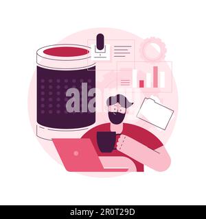 Smart Speaker Office Controller abstrakte Konzept Vektor-Illustration. Smart Controller, Sprachbefehle, sprachgesteuertes Büro, Internet der Dinge, Assistent, Abstrakte Metapher für Büromanagement. Stock Vektor