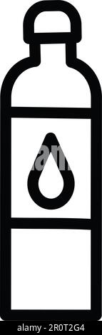 Isolierter Umriss einer Flasche Wasser Symbolvektor Stock Vektor