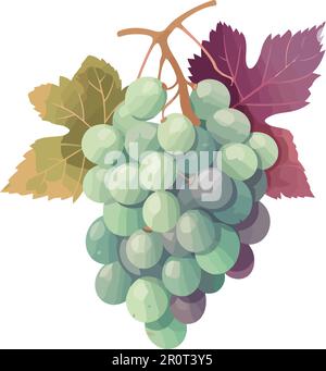 Reife Trauben im Ast-Hintergrund Stock Vektor