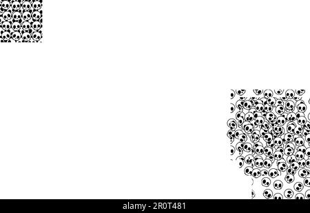 Day of the Dead – farbenfroher Zuckerschädel mit Blumenverzierung und nahtlosem Muster Stock Vektor
