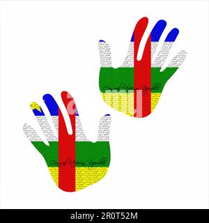 Handgezeichnete Vektorgrafik mit Flaggenmuster der zentralafrikanischen republik, ideal für Poster-, Magazin- und Kleiderdesign Stock Vektor