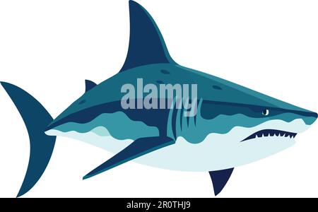 Zorniger Fisch mit scharfen Zähnen Stock Vektor