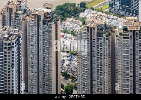 Luftaufnahme von der Aussichtsplattform Landmark 81, Ho-Chi-Minh-Stadt, Vietnam Stockfoto