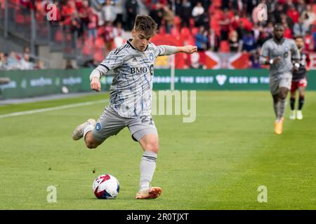 Toronto, Ontario, Kanada. 9. Mai 2023. Sean Rea #27 in Aktion während des kanadischen Meisterschaftsspiels zwischen dem FC Toronto und dem CF Montreal. Das Spiel endete 1-2 für CF Montreal. (Kreditbild: © Angel Marchini/ZUMA Press Wire) NUR REDAKTIONELLE VERWENDUNG! Nicht für den kommerziellen GEBRAUCH! Stockfoto