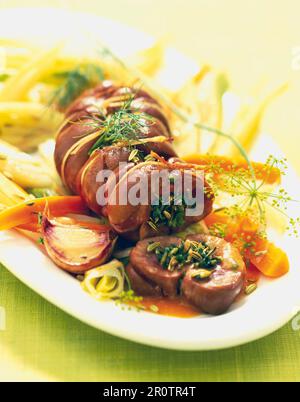 Niere, gefüllt mit Fenchel Stockfoto
