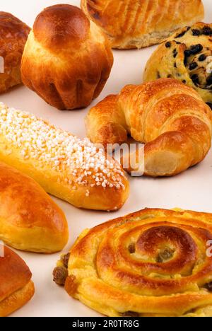 Auswahl an viennoiserie Gebäck Stockfoto