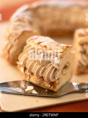 Paris-Brest Chou Creme Kuchen Stockfoto