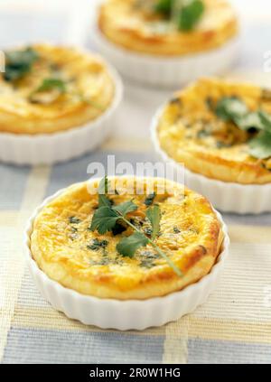 Kürbis und Koriander Quiche Stockfoto