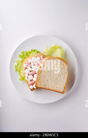 Sandwich-Pillen Stockfoto