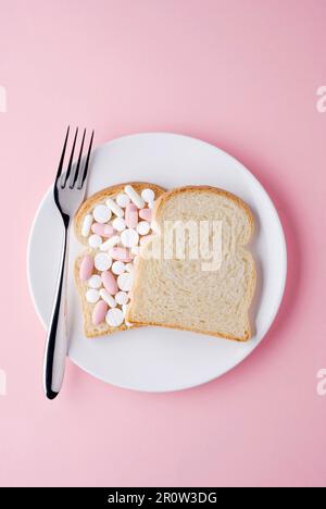 Sandwich-Pillen Stockfoto