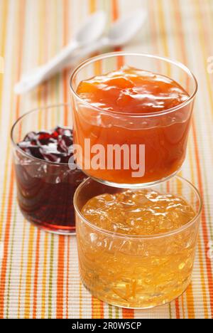 Verschiedene Marmeladen Stockfoto