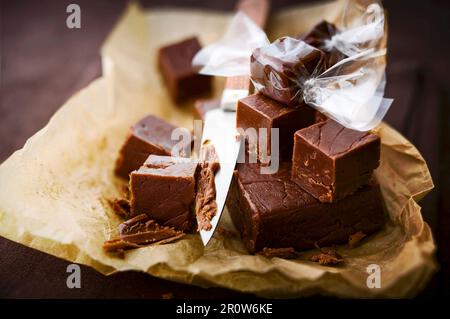 Schokoladenfondant Stockfoto