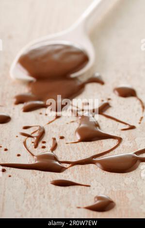Geschmolzene Schokolade Tropfen Stockfoto