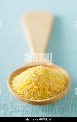 Esslöffel polenta Stockfoto