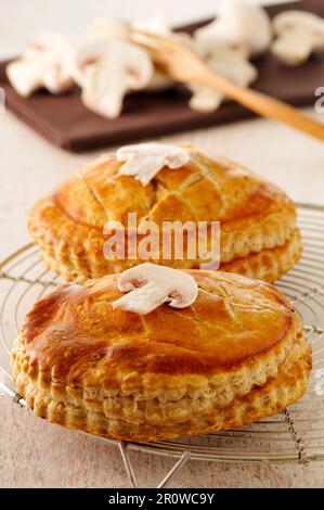 Einzelne Taste Pilz Kuchen Stockfoto